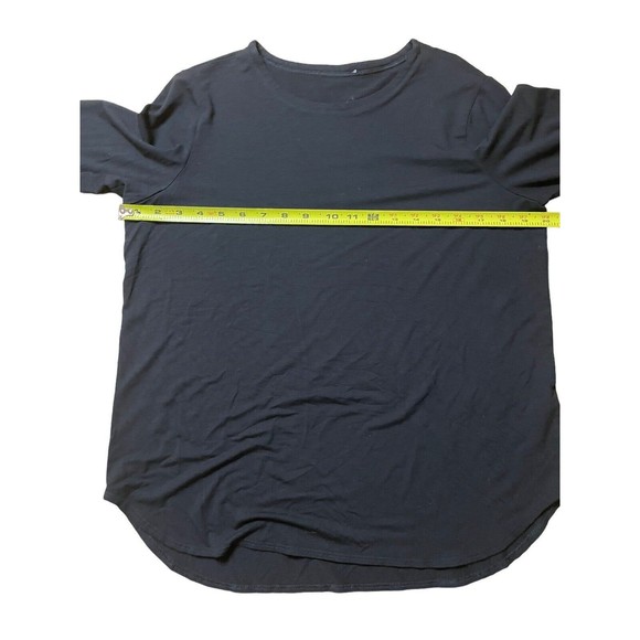 Eileen Fisher Tencel Fine Jersey Crew Neck Basic Length Top Black Size Large* - Picture 4 of 5
